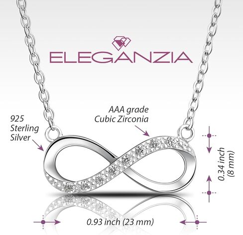 ELEGANZIA إنفينيتي الحب قلادة للنساء أمي ابنة صديقة، 925 الفضة الاسترليني تألق مكعب زركونيا إلى الأبد الحب القلب الصليب قلادة قلادة مجوهرات هدية عيد ميلاد الذكرى in Kuwait