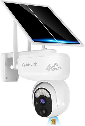 كاميرا Vyze-Link 4G للأمان الخلوي مع بطاقة Sim، وكاميرات LTE تعمل بالطاقة الشمسية في الهواء الطلق مع رؤية ليلية، فيديو مباشر 1080 بكسل، كاميرات طبيعة الحياة البرية النشطة بالحركة للفناء الخلفي مع تطبيق الهاتف in Kuwait