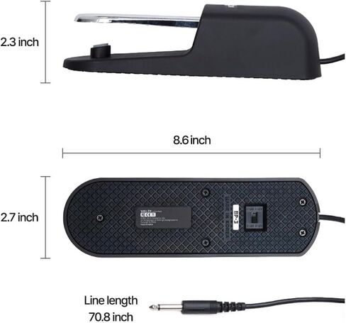 VALDI BP-3 Sustain Pedal (Blue) - Universal Pedal for Keyboard Piano, Digital Pianos, MIDI Keyboards & Synths - Conversion Switch for All Brands - 1/4'' Jack, Anti-Slip Design, Extended Cable in Saudi Arabia