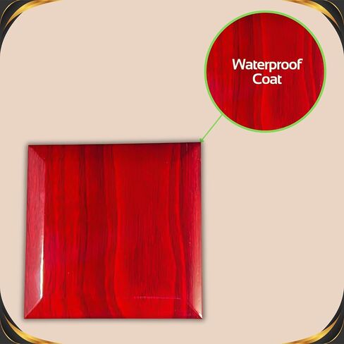 Wooden Jewelry Box with LED Light for Pendant Necklace Gift, 4 x 4 x 1.5 Inches Empty Wood Case White Interior for Special Occasions, 1 Pack, Mahogany in Saudi Arabia