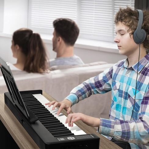 VEVOR Bluetooth & MIDI، بيانو رقمي إلكتروني محمول قابل للطي مع حقيبة دواسة مستدامة تعمل باللمس، قابلة لإعادة الشحن للمبتدئين والمراهقين والبالغين، 88 مفتاحًا أبيض (BX-20) in Saudi Arabia