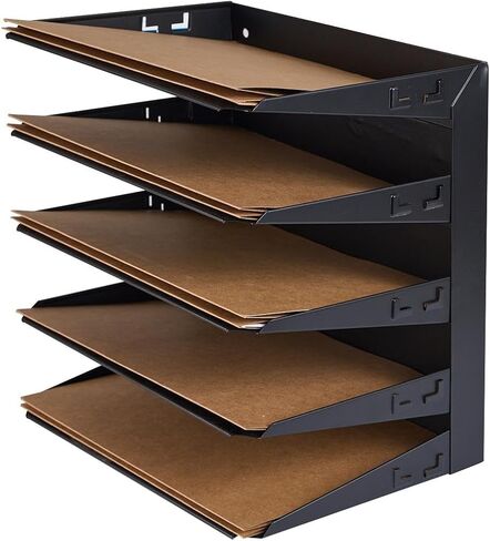 Desk File Organizer Shelf Rack, Metal, black(4 Tier) in Saudi Arabia