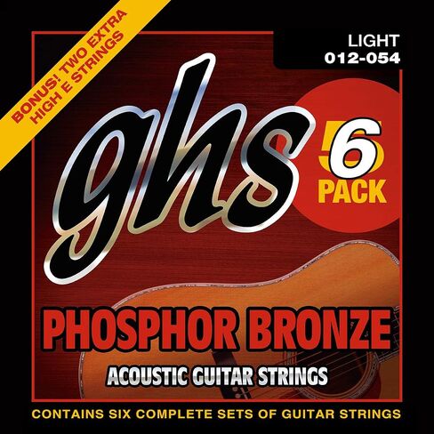 سلاسل GHS S335 أوتار جيتار صوتي برونزي فوسفور، متوسط ​​(.013-.056)، مجموعة واحدة، 3 مجموعات من S335 in Kuwait
