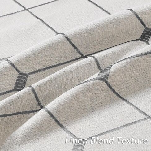 نان سبرينغ ستائر بنمط هندسي بطول 120 انش مع جيب طويل لقضيب التعليق/عروة خلفية/حزام خطاف/حلقات بمشبك لغرفة المعيشة، مجموعة من لوحين، 52 × 120، بني in Kuwait