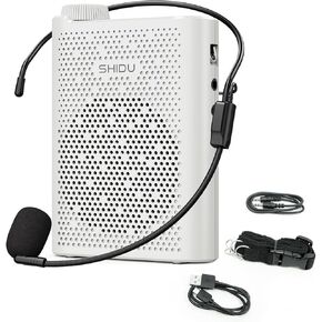 SHIDU Voice Amplifier with Wired Microphone, 10W Portable Speaker for Teachers, Bluetooth Speaker with Microphone,Portable Voice Amplifier with TF/USB/Mic for Teaching/Guiding/Training