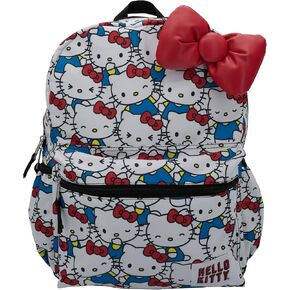 AI ACCESSORY INNOVATIONS Hello Kitty My Melody Backpack for Girls, Sanrio Kawaii Bookbag, 16 Inch Anime School Bag with 3D Features,