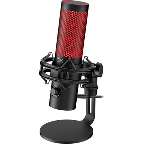 HyperX QuadCast 2 – USB Microphone for Gaming, Streaming and Podcasting, with On-Board Controls, LED Lighting, Removable Shock Mount, PC, Mac, PS5, PS4, USB-C - Black