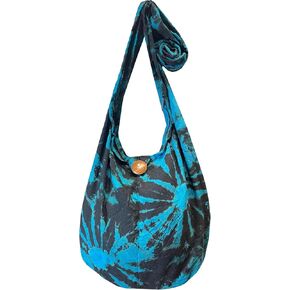Tie Dye Crossbody Bag – Hippie Hobo Shoulder Purse – Handmade Colorful Artsy Sling Handbag – Medium 33"
