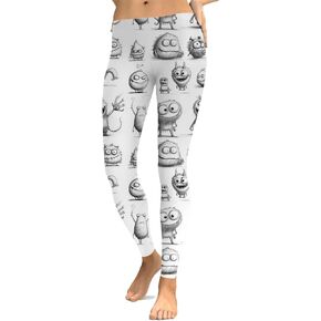 Sister Amy Women's High Waist Geometry Printted Ankle Elastic Tights Legging