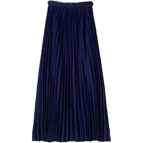 CHICFOR Womens Elegant Solid Bohemian Pleated Maxi Skirt High Elastic Waist Full/Ankle Length Skirt