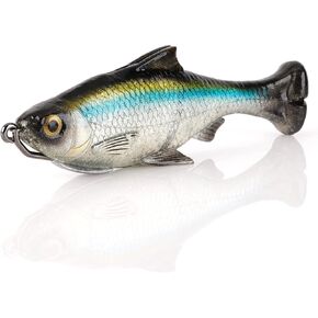 Savage Gear Pulse Tail Shiner Loosebody Fishing Bait, 3/4 oz, White, Realistic Contours & Movement, Durable Construction, Includes Heavy-Duty Weighted Fishing Hook, 100% Snag-Free Design