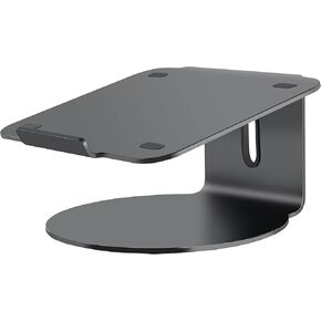 POUT E4 - Laptop Stand with 360 Rotating Base & Built-in Cable Ring — Ergonomic Aluminum Computer Riser for Laptop 10 to 17 Inches — for Apple Mac MacBook Air Pro HP LG Dell Sony