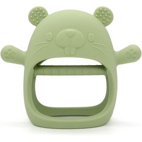 AMM Goods Marmot Silicone Baby Teether Toy,Nipple Shape Hand Pacifier,Chew Toys for Sucking Needs. Never Drop Mitten Teether, Soothing Sore Gums, Relieve Pain (Dark Pink) in Saudi Arabia