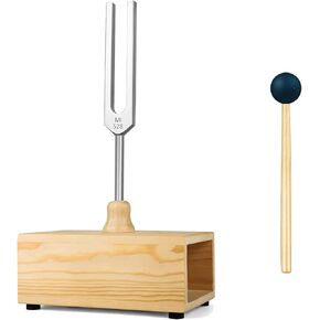 MIMIRACLE 432Hz Tuning Fork Set with Elegant Wooden Resonator - Ideal for Meditation and Relaxation