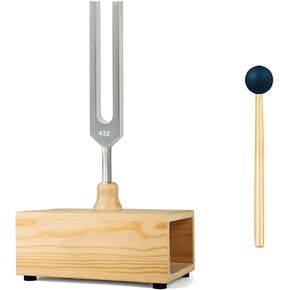 MIMIRACLE 432Hz Tuning Fork Set with Elegant Wooden Resonator - Ideal for Meditation and Relaxation