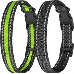 aikko Replacement Strap Dog Collar with Buckle Adjustable Safety Nylon Collars, Ultra Comfy Soft Breathable Durable Pet Collar for Most of Dog Training Shock Collar (Black+Orange)