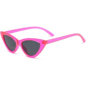 YOSHYA Retro Vintage Narrow Cat Eye Sunglasses for Women Clout Goggles Plastic Frame