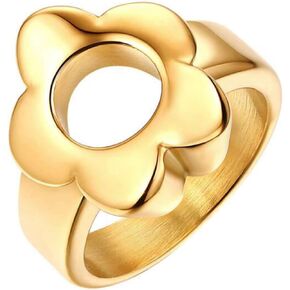 Jude Jewelers Stainless Steel Flower Open Karma Statment Promise Anniversary Ring