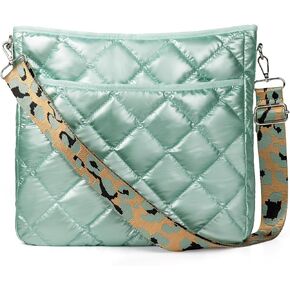 WiseBoy Quilted Crossbody Bags for Women, Large Puffer Tote Bag