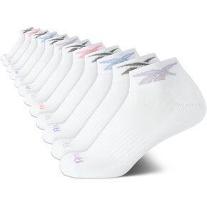 Reebok Women's Athletic Socks - Performance Low Cut Socks (12 Pack), Size 4-10, Grey/White/Black