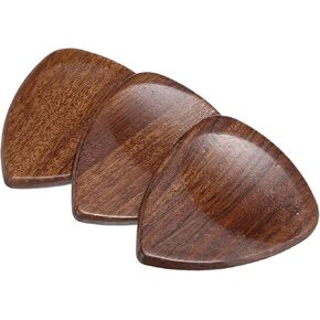 MECCANIXITY Guitar Picks 2.6mm Thickness Black Sandalwood Color for Guitar Musical Instrument Pack of 3