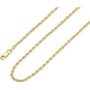 EVAYA Cadena de Oro Para Hombre 14K Original, 14K Gold Rope Chain 2mm 16"-30", 14 K Gold Chain for Men, Real Gold Chain for Men, Gold Rope Chain for Men, Mens Gold Rope Chain, Mens 14k Gold Chain