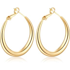 ToHeart Exquisite14k Gold Twisted Hoop Earrings for Womens Minimalist Hypoallergenic Small Gold Hoop Earrings