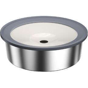 No Spill Water Bowl for Dogs, 2L Large Stainless Steel Slow Drinking Water Dish Dispenser, Fits into Elevated Pet Feeder, Spilling Drip & Splash Proof Slobber Stopper for Messy Drinkers
