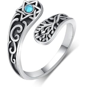 qielizhu Cactus Ring 925 Sterling Silver Vintage Thumb Ring Western Cactus Thumb Ring cactus Jewelry Gifts for Women Girls