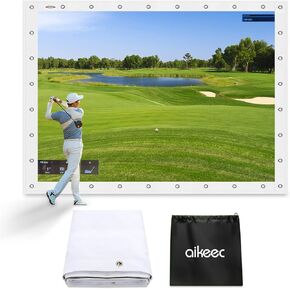 aikeec Golf Simulator Impact Screen for Indoor and Outdoor Golf Training, with 32 Grommet Holes, 5 Size Options