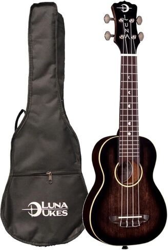 Luna Art Vintage Soprano Ukulele with Gigbag - Distressed Vintage Brownburst in Kuwait