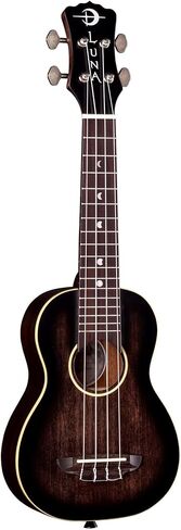 Luna Art Vintage Soprano Ukulele with Gigbag - Distressed Vintage Brownburst in Kuwait