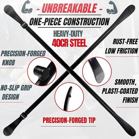 Tire Bars - Mount and Demount Irons - Change Tires on Cars, Trucks, Semi Trailers, Tractors, Buses, ATVs | 40 in x 4/5 in | 40CR Steel | (2 Bars + Bonus Tire Bead Holder) in Kuwait