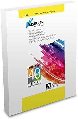USI WrapSure Thermal Laminating Pouches, Letter Size, 3 Mil, 9 x 11.5 Inches, Clear, 200-Pack in Saudi Arabia