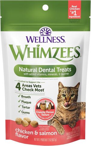 Whimzees Wellness Natural Cat Dental Treats, Chicken Flavor, 4.5 Ounce in Saudi Arabia