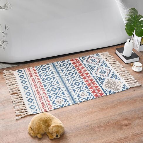 سجاد YRXRUS Valentine Day Boho Area Rugs، سجاد قطني لديكور الغرفة، سجاد شرابة، 23.6 × 35.4 بوصة للحفلات، المعيشة، غرفة النوم، غرفة الغسيل، المطبخ، ديكور المنزل المدخل in Saudi Arabia