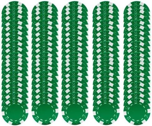 Poker Chips ? 100-Piece Set of 11.5-Gram Blackjack Chips with Dice Design ? 39mm ? Made of Composite Resin for Texas Holdem (Green) in Saudi Arabia