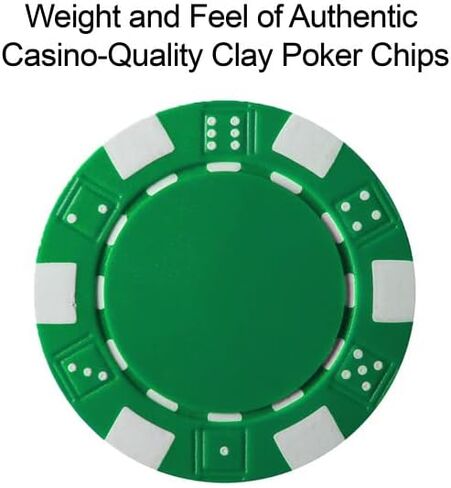 Poker Chips ? 100-Piece Set of 11.5-Gram Blackjack Chips with Dice Design ? 39mm ? Made of Composite Resin for Texas Holdem (Green) in Saudi Arabia