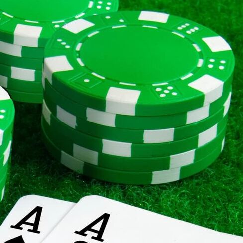 Poker Chips ? 100-Piece Set of 11.5-Gram Blackjack Chips with Dice Design ? 39mm ? Made of Composite Resin for Texas Holdem (Green) in Saudi Arabia