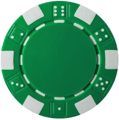 Poker Chips ? 100-Piece Set of 11.5-Gram Blackjack Chips with Dice Design ? 39mm ? Made of Composite Resin for Texas Holdem (Green) in Saudi Arabia