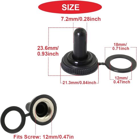 15 قطعة من أغطية الأحذية المطاطية المقاومة للماء لمفتاح التبديل، خيط 12 مم، أغطية غطاء مفتاح التبديل in Kuwait