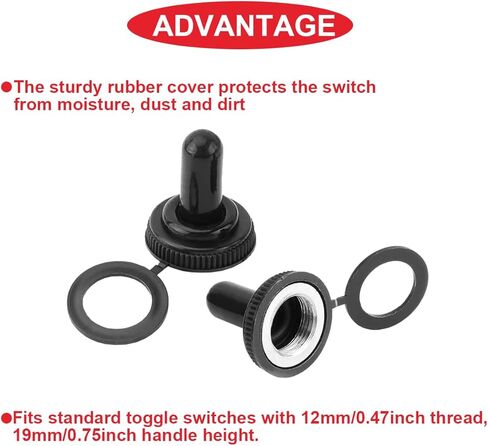 15 قطعة من أغطية الأحذية المطاطية المقاومة للماء لمفتاح التبديل، خيط 12 مم، أغطية غطاء مفتاح التبديل in Kuwait