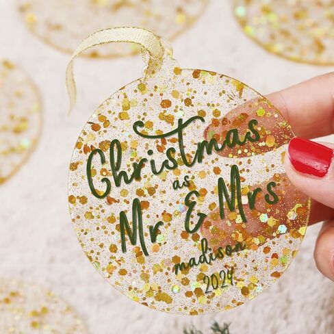 UNIQOOO 3" Clear Round Acrylic Christmas Ornament 2023, 4mm Extra Thick, DIY Bulk Blank Circle Bulb Xmas Bauble Tree Decorations, Stocking Name Tag, Holiday Tags, Momento, 18 Pack in Saudi Arabia