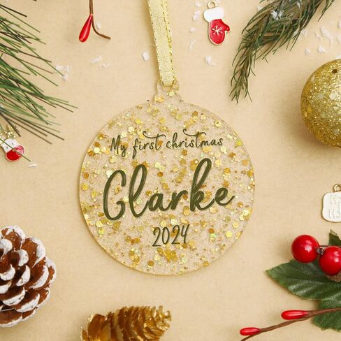 UNIQOOO 3" Clear Round Acrylic Christmas Ornament 2023, 4mm Extra Thick, DIY Bulk Blank Circle Bulb Xmas Bauble Tree Decorations, Stocking Name Tag, Holiday Tags, Momento, 18 Pack in Saudi Arabia