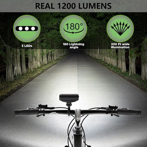 Newest Bike Lights, Bicycle Lights, Super Bright 5 LED Bike Front Light for Night Riding Rechargeable, Waterproof Bike Headlight with Power Bank at 8000/4000 mAh, 4 Light Modes-2600/1200LM in Saudi Arabia