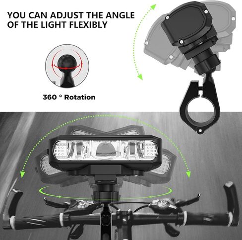 Newest Bike Lights, Bicycle Lights, Super Bright 5 LED Bike Front Light for Night Riding Rechargeable, Waterproof Bike Headlight with Power Bank at 8000/4000 mAh, 4 Light Modes-2600/1200LM in Saudi Arabia