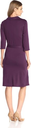 Star Vixen Women's Plus-Size 3/4 Sleeve Faux Wrap Dress with Collar, Royal, 1X in Saudi Arabia