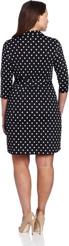 Star Vixen Women's Plus-Size 3/4 Sleeve Faux Wrap Dress with Collar, Royal, 1X in Saudi Arabia