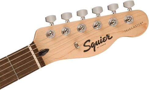 Squier Sonic Telecaster Electric Guitar California Blue, Laurel Fingerboard Bundle with Fender Logo Guitar Strap Black, Fender 12-Pack Celluloid Picks, and Straight/Angle Instrument Cable in Saudi Arabia