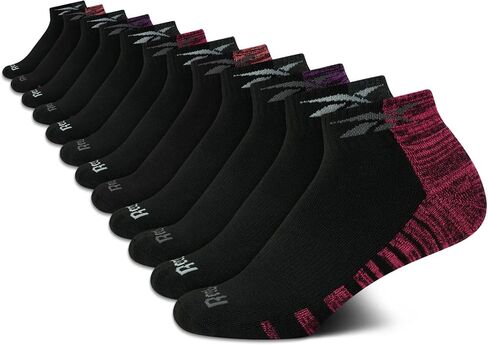 Reebok Women's Athletic Socks - Performance Low Cut Socks (12 Pack), Size 4-10, Grey/White/Black in Saudi Arabia